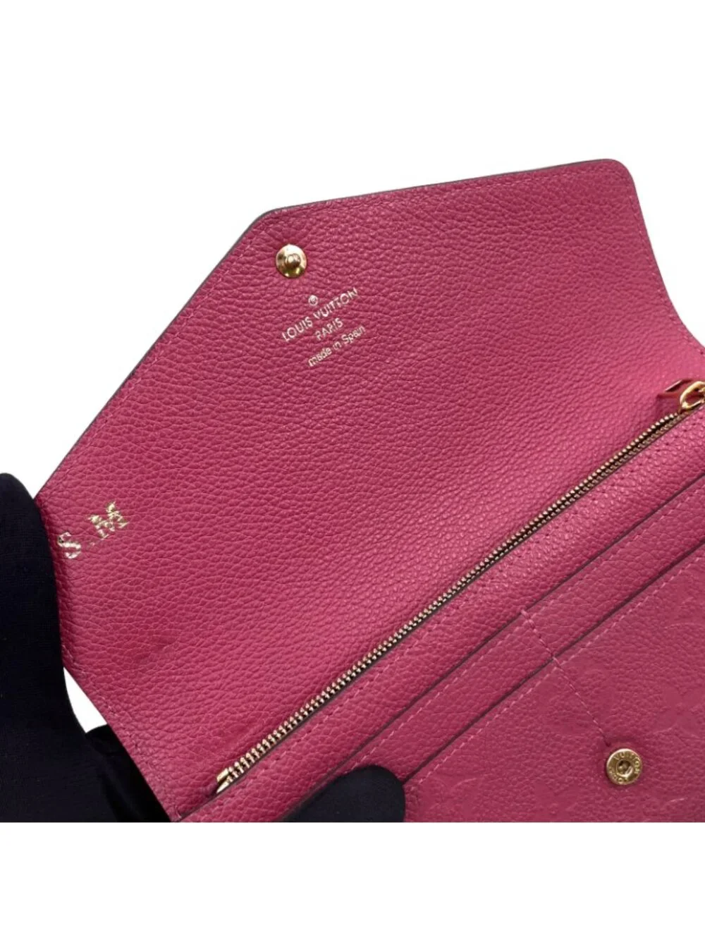 Louis Vuitton Portefeuille Sarah Monogram Empreinte Leather Pink Wallet Gold